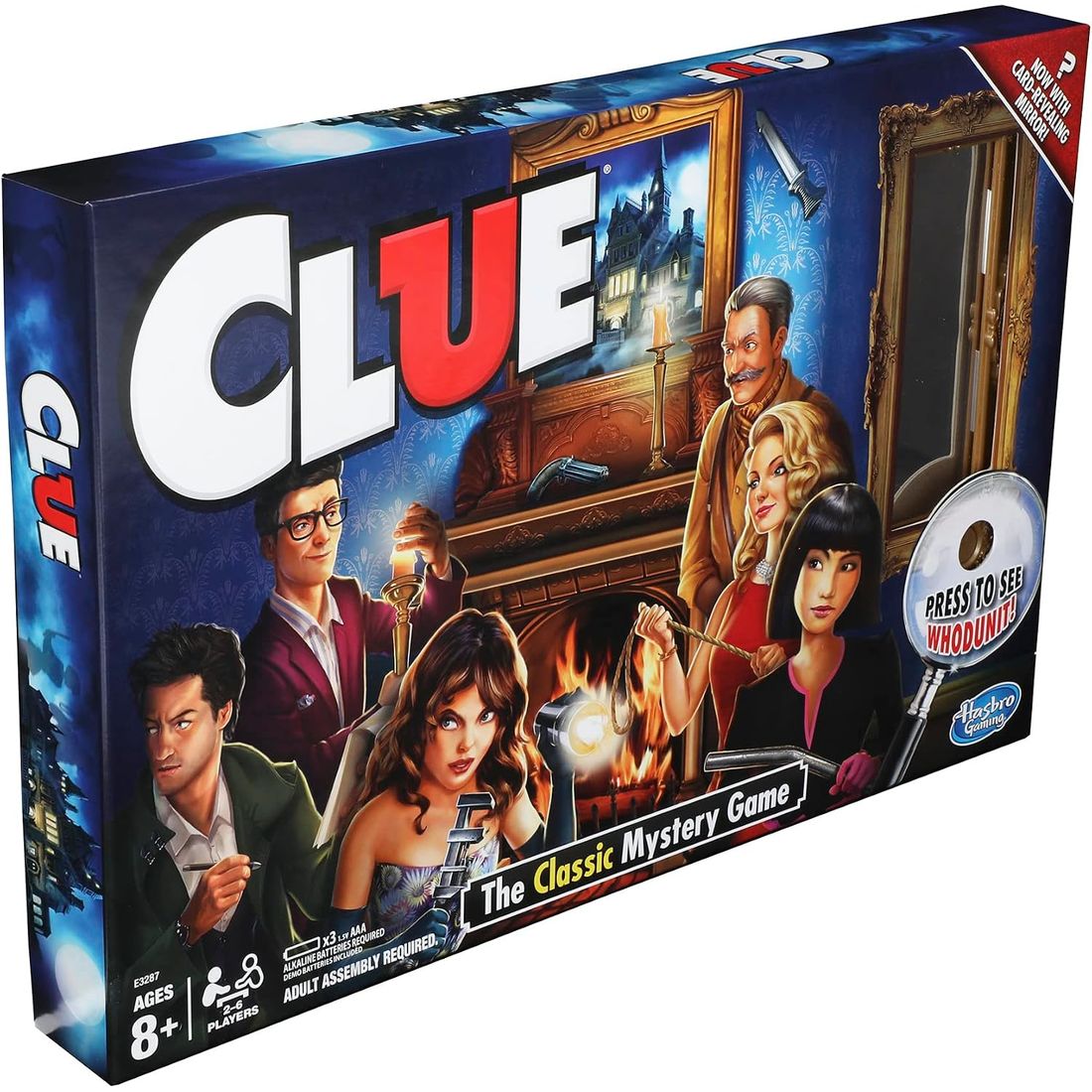 Clue Mystery Board Game with Card-Revealing Mirror, view 2