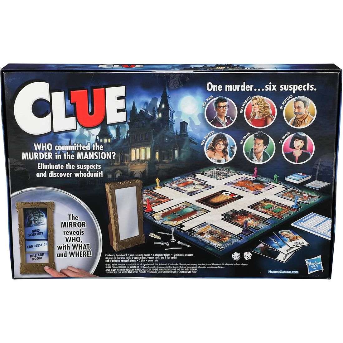 Clue Mystery Board Game with Card-Revealing Mirror, view 3