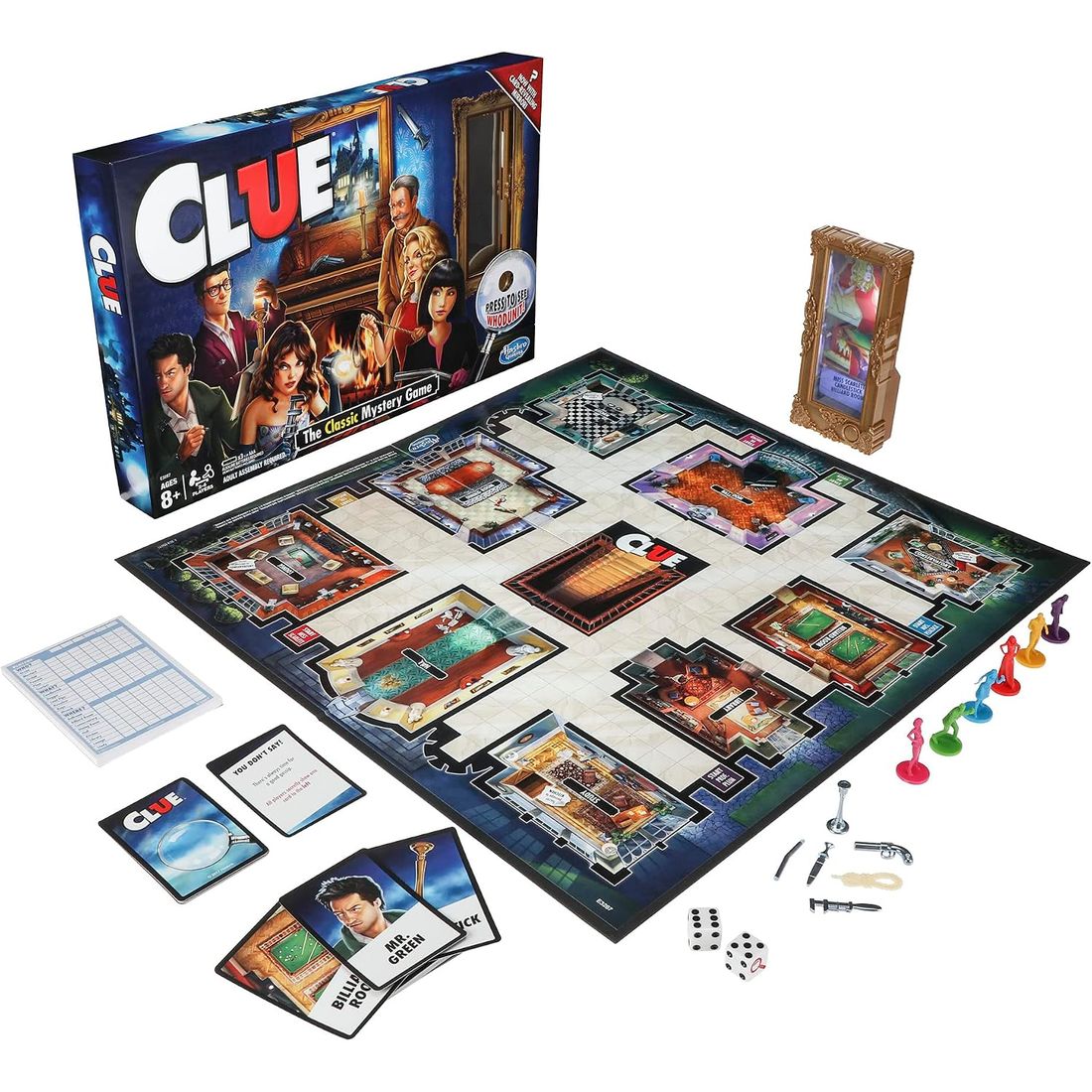 Clue Mystery Board Game with Card-Revealing Mirror, view 4