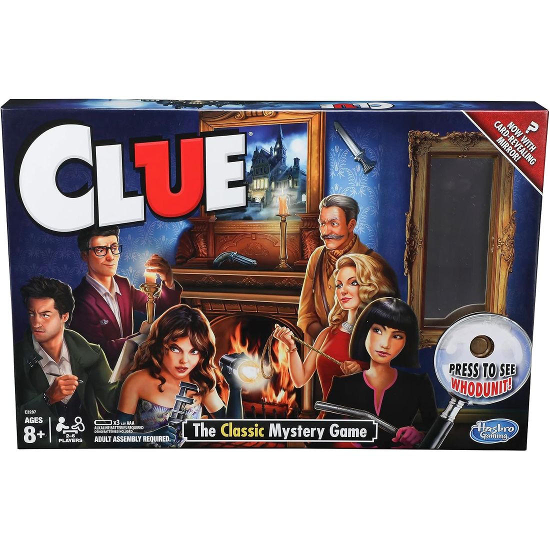 Clue Mystery Board Game with Card-Revealing Mirror