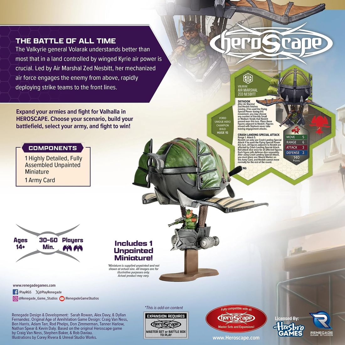 Heroscape: Air Marshal Zed Nesbitt, view 2