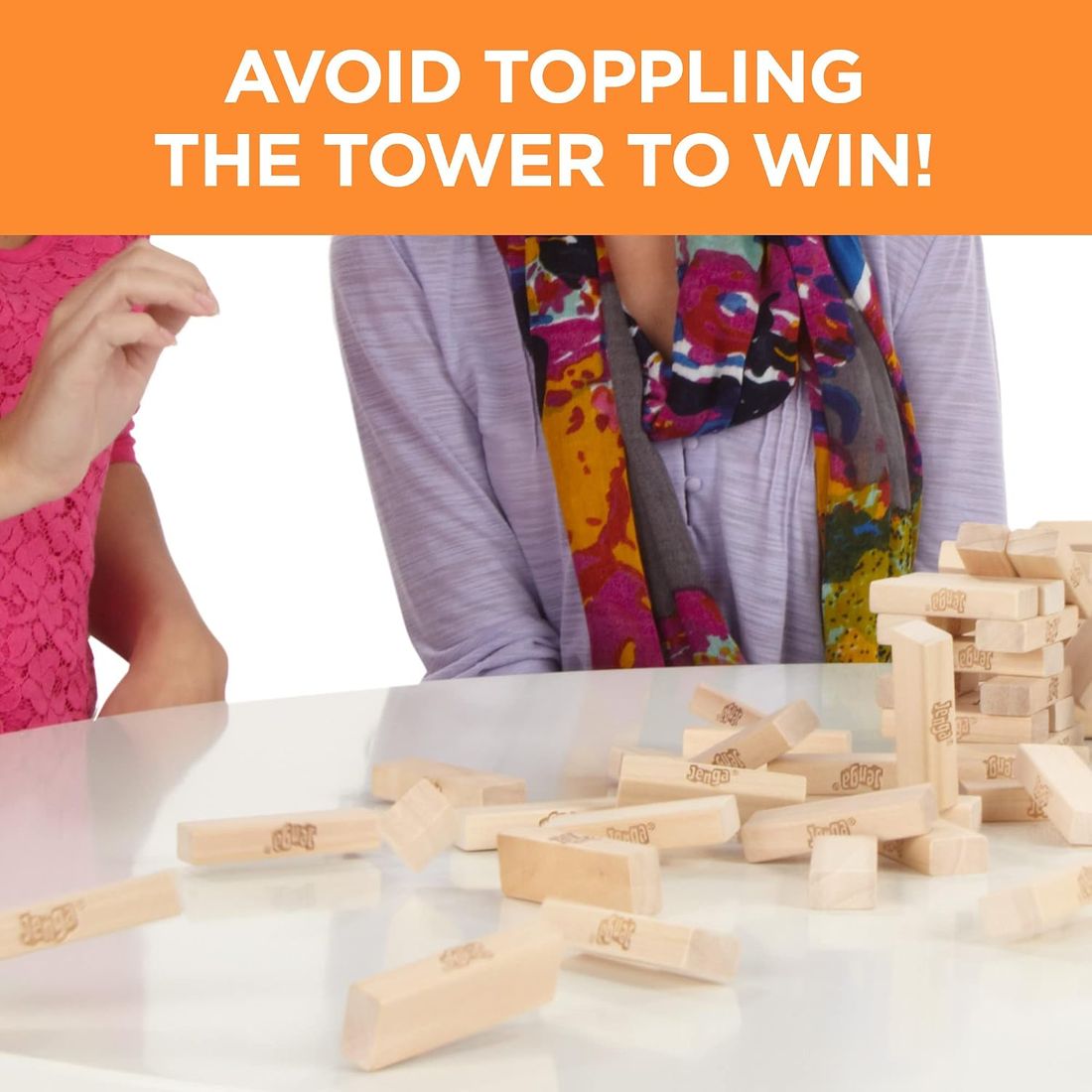 Jenga Classic Wooden Block Stacking Game, view 5