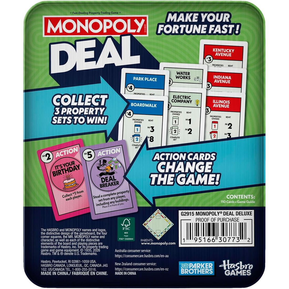 Monopoly Deal Card Game in Collectible Tin, view 2