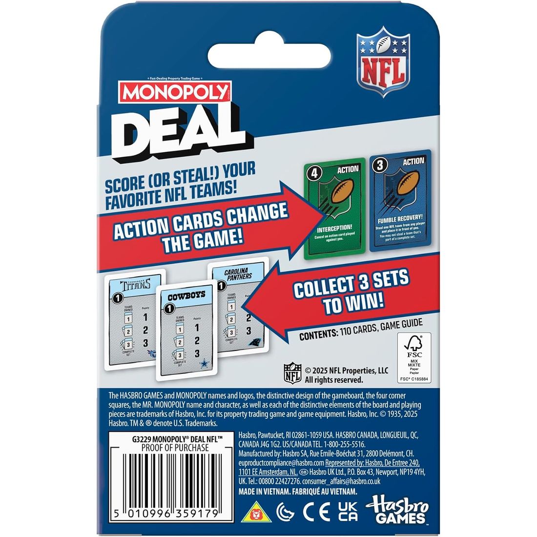 Monopoly Deal Card Game: NFL Edition, view 2