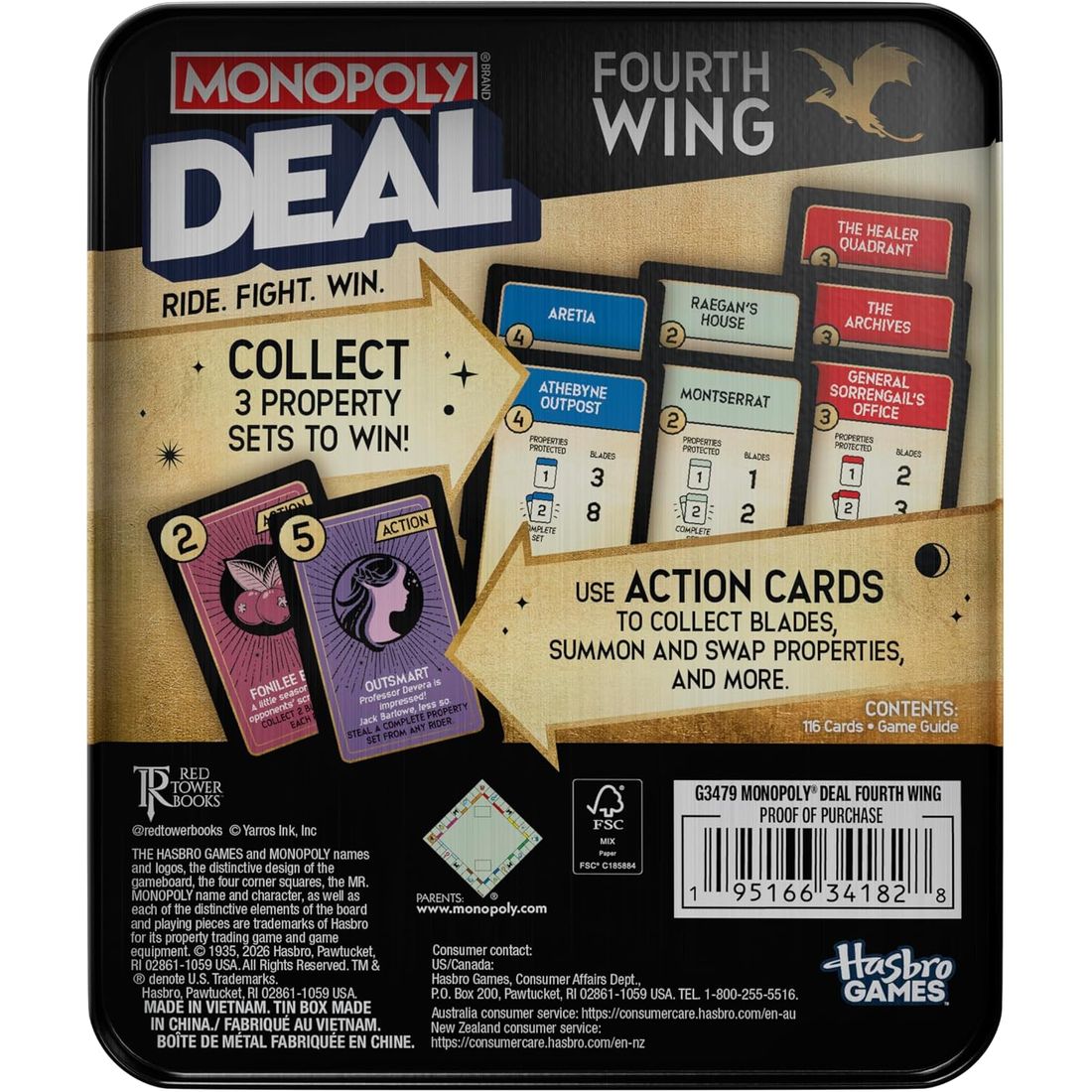 Monopoly Deal Fourth Wing Edition Card Game, view 2