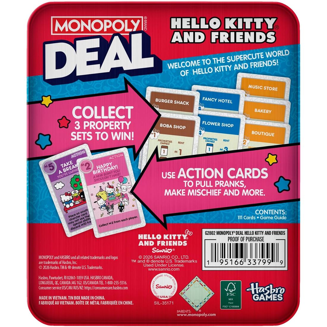 Monopoly Deal: Hello Kitty and Friends Edition, view 2