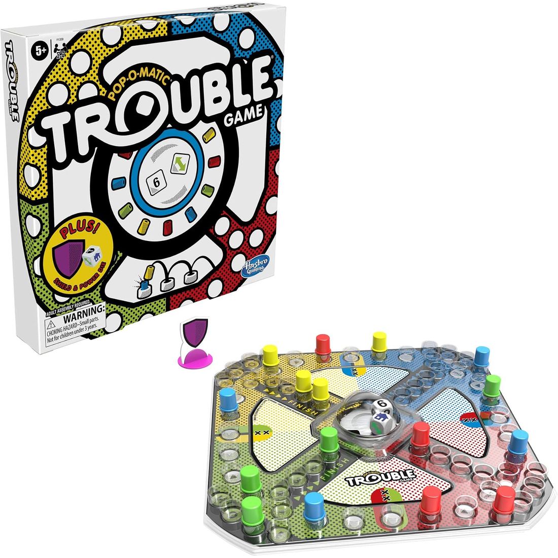 Trouble Board Game with Power Die and Shield, view 4