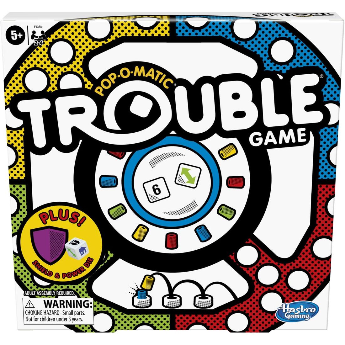 Trouble Board Game with Power Die and Shield